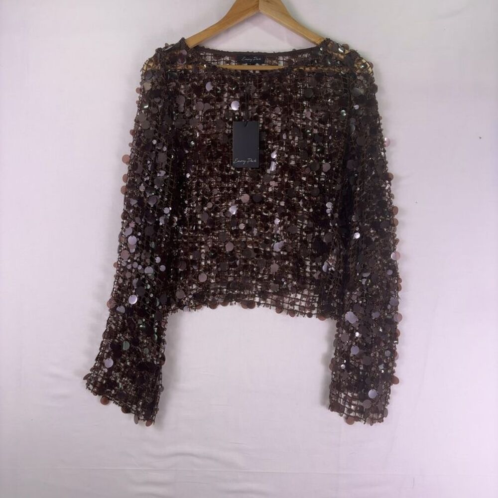 Emory Park Sequin Mesh Top